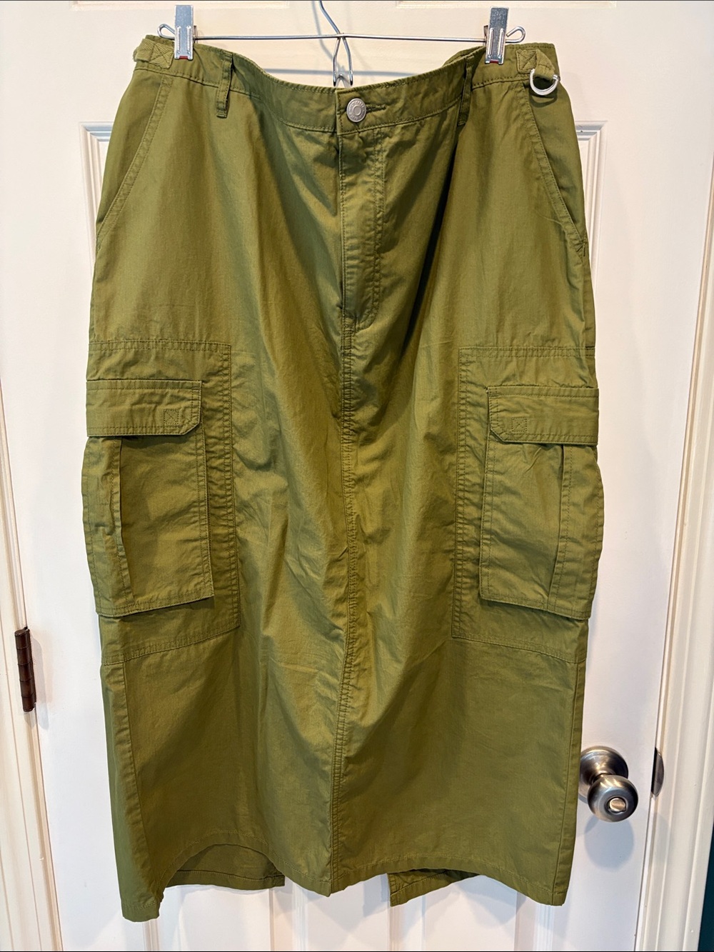 wild fable Olive Green Cargo Midi Skirt